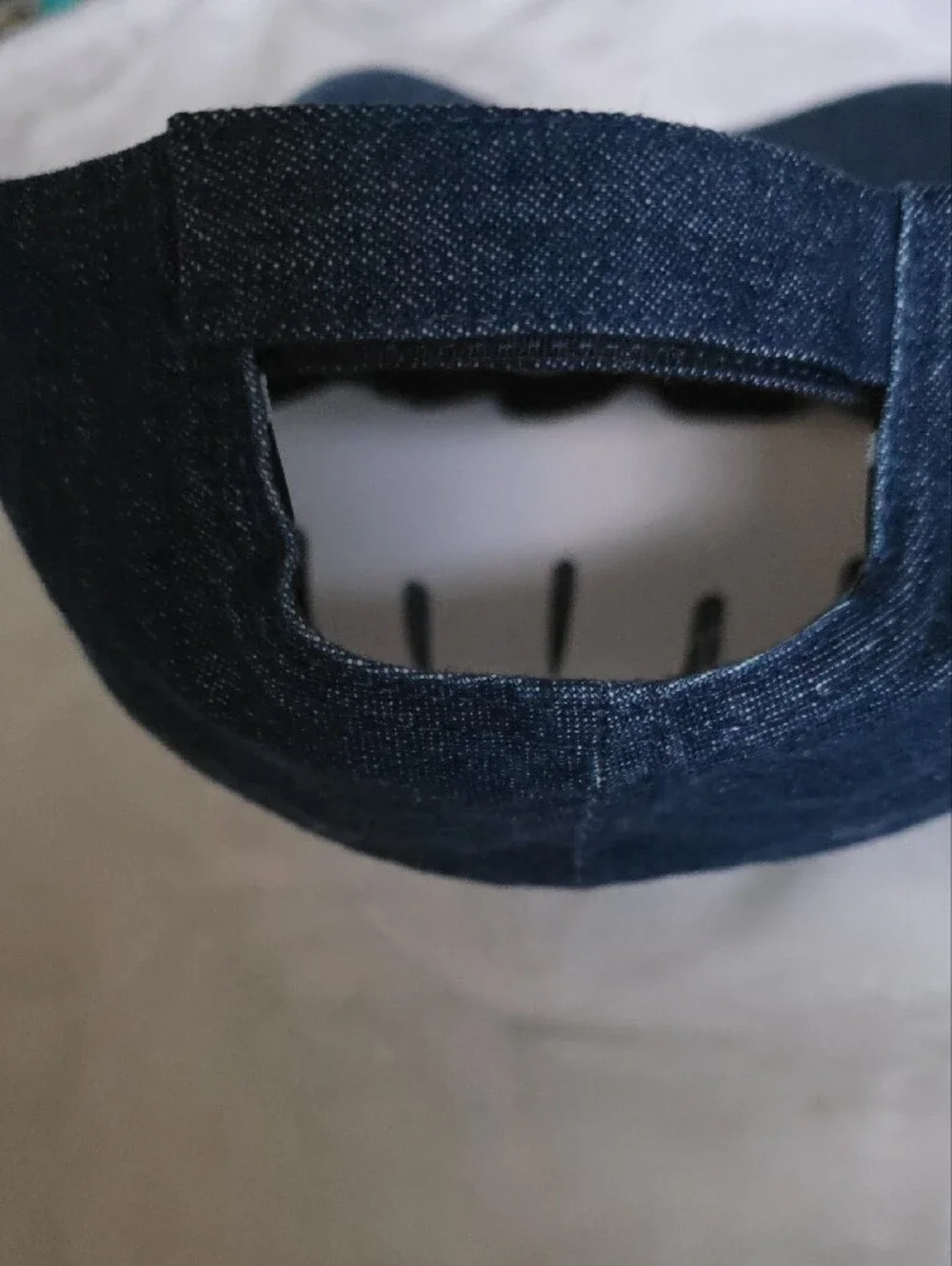 DKNY Denim Patch Cap - Blue with Green, Yellow & Black Accents